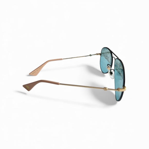 Gucci aviator unisex sunglasses GG0515S 005 black metal frame blue gradient lens - Picture 2 of 7